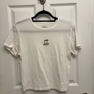 Abercrombie & Fitch White Tee with Spicy Marg Design